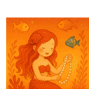 海の魔法で素敵な人魚姫♡（個別スタンプ：1）