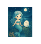 海の魔法で素敵な人魚姫♡（個別スタンプ：34）