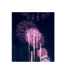 背景に花火が打ち上がる✨納涼花火セット3（個別スタンプ：6）
