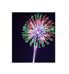 背景に花火が打ち上がる✨納涼花火セット3（個別スタンプ：23）