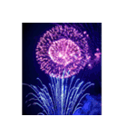 背景に花火が打ち上がる✨納涼花火セット3（個別スタンプ：24）