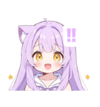 パープル×ラブリーな女の子スタンプ（個別スタンプ：21）