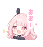 黒バニー×ピンクの女の子スタンプ（個別スタンプ：15）
