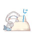 【夏】サメ！パーカー動物7（個別スタンプ：14）