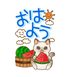 大きくてみやすい！でか文字 はぴきゃと夏（個別スタンプ：1）