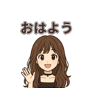 茶髪ロング女子のやさしい日常スタンプ（個別スタンプ：1）