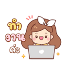 アップル：働く女性（個別スタンプ：2）