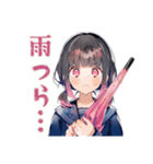 制服の女の子★通学あるある（個別スタンプ：6）