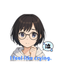 やさしくて感情豊かなメガネ女子⓷（個別スタンプ：1）