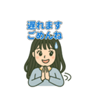 黒髪ロング女子のやさしい日常スタンプ（個別スタンプ：10）