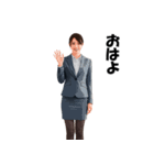 オフィスで働くオネーサン（個別スタンプ：1）
