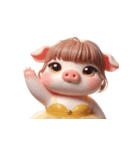 ピンクぶた、超無言モード突入（個別スタンプ：26）