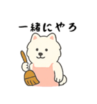 サモエド掃除中（個別スタンプ：12）