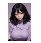 紫色の女の子の写真（個別スタンプ：2）