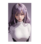 紫色の女の子の写真（個別スタンプ：3）