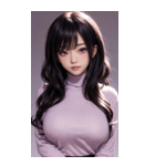 紫色の女の子の写真（個別スタンプ：4）