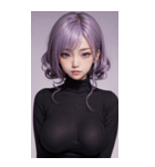 紫色の女の子の写真（個別スタンプ：5）