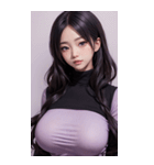 紫色の女の子の写真（個別スタンプ：6）