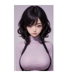 紫色の女の子の写真（個別スタンプ：7）