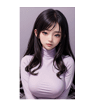 紫色の女の子の写真（個別スタンプ：8）