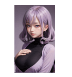 紫色の女の子の写真（個別スタンプ：9）