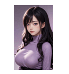 紫色の女の子の写真（個別スタンプ：10）