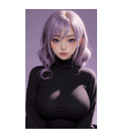 紫色の女の子の写真（個別スタンプ：12）