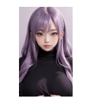 紫色の女の子の写真（個別スタンプ：13）