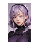 紫色の女の子の写真（個別スタンプ：14）