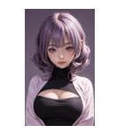 紫色の女の子の写真（個別スタンプ：15）