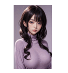 紫色の女の子の写真（個別スタンプ：16）