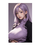 紫色の女の子の写真（個別スタンプ：17）