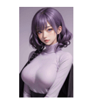 紫色の女の子の写真（個別スタンプ：18）