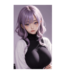 紫色の女の子の写真（個別スタンプ：19）