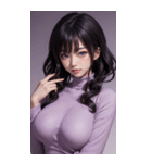 紫色の女の子の写真（個別スタンプ：20）