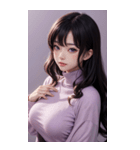 紫色の女の子の写真（個別スタンプ：24）