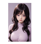 紫色の女の子の写真（個別スタンプ：26）