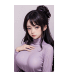 紫色の女の子の写真（個別スタンプ：27）