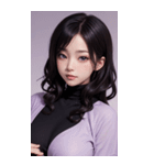 紫色の女の子の写真（個別スタンプ：28）