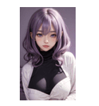 紫色の女の子の写真（個別スタンプ：29）