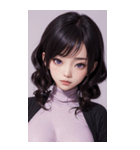 紫色の女の子の写真（個別スタンプ：35）