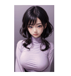 紫色の女の子の写真（個別スタンプ：36）