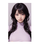 紫色の女の子の写真（個別スタンプ：37）