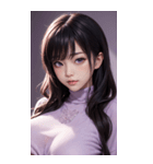 紫色の女の子の写真（個別スタンプ：38）