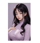 紫色の女の子の写真（個別スタンプ：39）