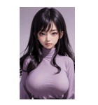 紫色の女の子の写真（個別スタンプ：40）