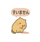 毎日使える ぬりカピのゆるふでスタンプ（個別スタンプ：4）
