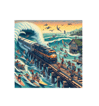 鉄道VSサーファー（個別スタンプ：7）