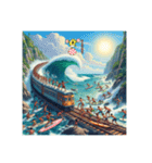 鉄道VSサーファー（個別スタンプ：13）