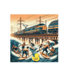 鉄道VSサーファー（個別スタンプ：15）